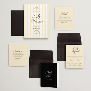 This is a sunshine wedding invitations with standard by Jen Ramsey called elegant and formal printing on signature in grand