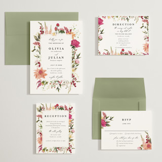 This is a magenta wedding invitations with standard by Susan Moyal called lush printing on signature in grand