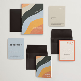 This is a sunset wedding invitations with standard by Robin Ott called canyon wall printing on signature in grand