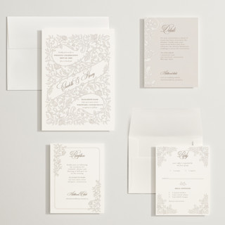 This is a natural wedding invitations with standard by BR Designs called vintage flourishes printing on signature in grand