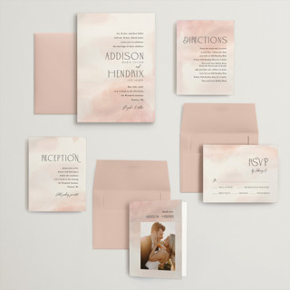 This is a blush wedding invitations with standard by Itsy Belle Studio called first light printing on signature in grand