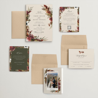 This is a autumn wedding invitations with standard by Kate Ahn called poetique printing on signature in grand