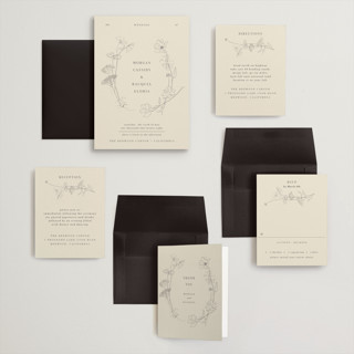 This is a ivory wedding invitations with standard by Baumbirdy called floral stamp printing on signature in grand