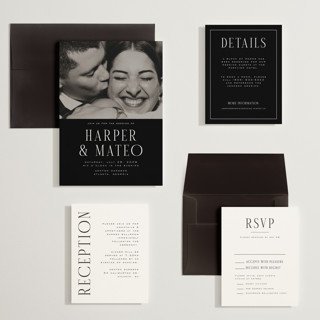 This is a onyx wedding invitations with standard by Nicole Walsh called close-up printing on signature in grand