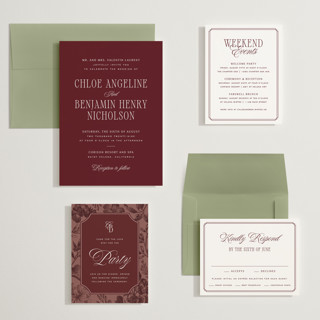 This is a vineyard wedding invitations with standard by Kelly Schmidt called woods printing on signature in grand