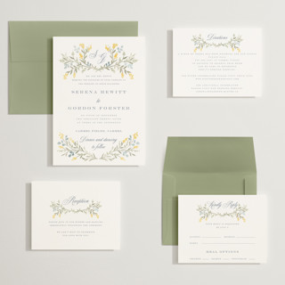 This is a spring wedding invitations with standard by Petra Kern called monogrammed printing on signature in grand