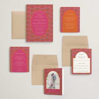 This is a fuchsia wedding invitations with standard by Pati Cascino called varna printing on signature in grand