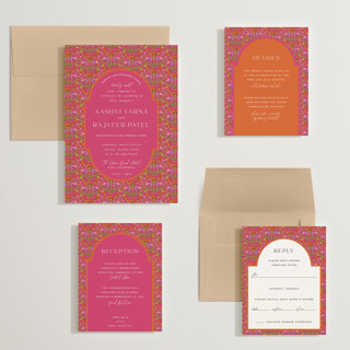 This is a fuchsia wedding invitations with standard by Pati Cascino called varna printing on signature in grand