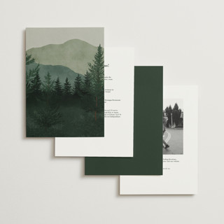 This is a jade wedding invitations with standard by Elly called the forest printing on signature in grand