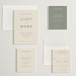 This is a sage wedding invitations with standard by Ani Somi called rose ink printing on signature in grand