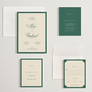 This is a emerald wedding invitations with standard by Ani Somi called borders printing on signature in grand