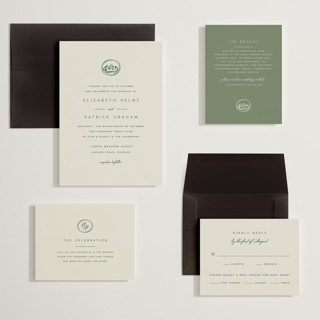 This is a forest wedding invitations with standard by Amy Kross called aspen knoll printing on signature in grand