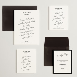 This is a ivory wedding invitations with standard by Studio Suku called hotel printing on signature in grand