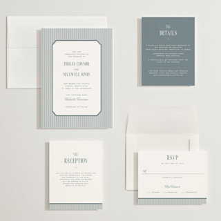 This is a capri wedding invitations with standard by Emily Betts called modern stripes printing on signature in grand