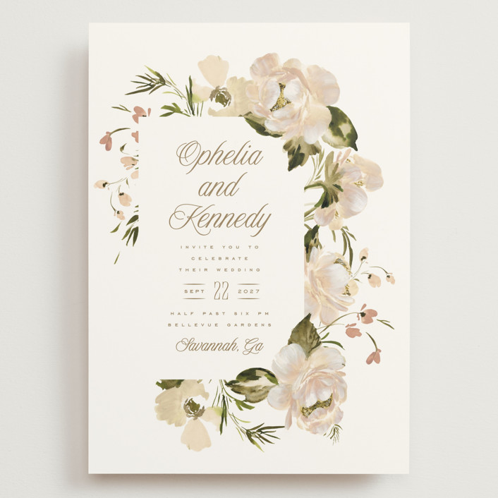 "Felicity" - Grand Wedding Invitations in Pearl by Leah Bisch.