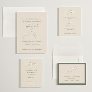 This is a olive you more wedding invitations with standard by Design Lotus called true north printing on signature in grand