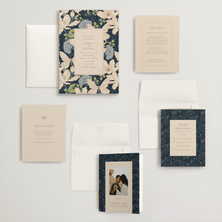 This is a sky wedding invitations with standard by Sabrin Deirani called magnolias printing on signature in grand