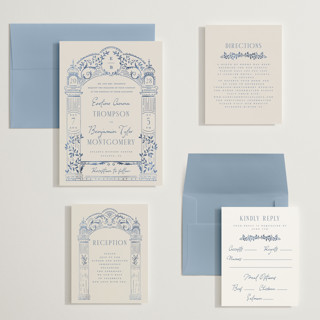 This is a navy wedding invitations with standard by Petra Kern called pavilion printing on signature in grand