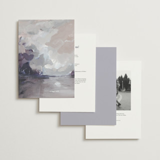 This is a lilac wedding invitations with standard by Lindsay Megahed called reflections printing on signature in grand