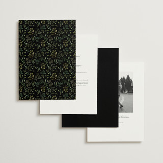 This is a black tie wedding invitations with standard by Susan Moyal called botanical love printing on signature in grand