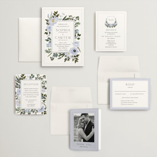 This is a lilac wedding invitations with standard by Susan Moyal called botanical love printing on signature in grand