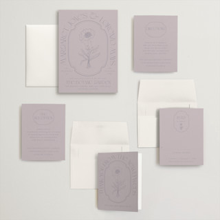 This is a plum wedding invitations with standard by Baumbirdy called flora arch printing on signature in grand