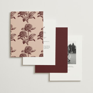 This is a burgundy wedding invitations with standard by Nazia Hyder called museum printing on signature in grand