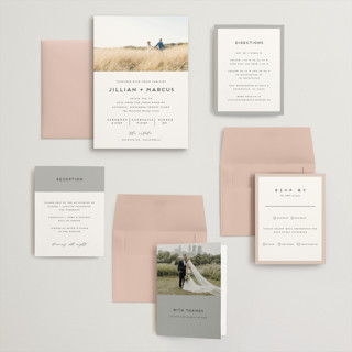 This is a linen wedding invitations with standard by Christie Garcia called picturesque printing on signature in grand