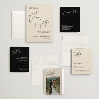 This is a champagne wedding invitations with standard by JoAnn Jinks called signed printing on signature in grand