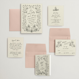 This is a ivory wedding invitations with standard by Ani Somi called sundaland gardens printing on signature in grand