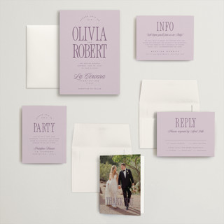 This is a lilac wedding invitations with standard by Kelly Schmidt called riviera printing on signature in grand
