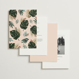 This is a coral wedding invitations with standard by Joanna Griffin called tropical oasis printing on signature in grand