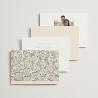 This is a sand wedding invitations with standard by GeekInk Design called floral mosaic printing on signature in grand