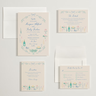 This is a pastel wedding invitations with standard by Elly called dining printing on signature in grand