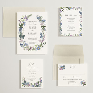 This is a lavender wedding invitations with standard by Susan Moyal called lilac bloom printing on signature in grand