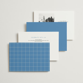 This is a cerulean wedding invitations with standard by Ellen Schlegelmilch called brooklyn printing on signature in grand