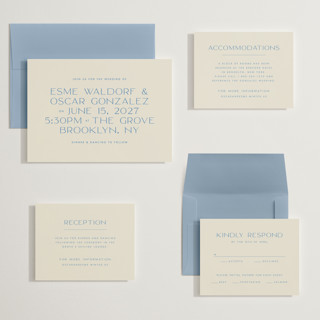 This is a cerulean wedding invitations with standard by Ellen Schlegelmilch called brooklyn printing on signature in grand