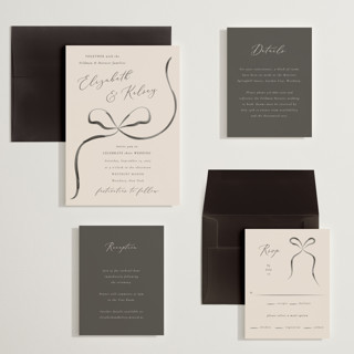 This is a tuxedo wedding invitations with standard by Corinne Malesic called bow printing on signature in grand