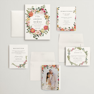 This is a tropical wedding invitations with standard by Susan Moyal called forest flowers printing on signature in grand