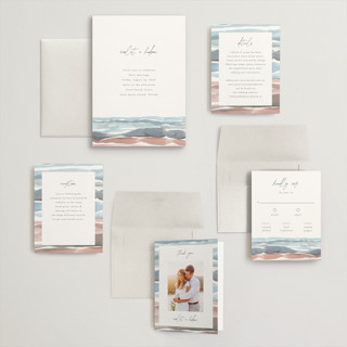 This is a beachy wedding invitations with standard by Pixel and Hank called waves printing on signature in grand