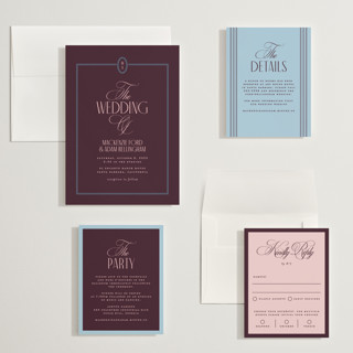 This is a plum wedding invitations with standard by Owl and Toad called sophisticate printing on signature in grand