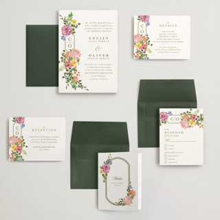 This is a summer wedding invitations with standard by Angela Marzuki called garland monogram printing on signature in grand