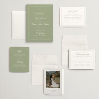 This is a garden wedding invitations with standard by Kelly Schmidt called greenwood printing on signature in grand