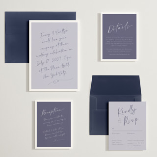 This is a amethyst wedding invitations with standard by Adelyn T. called ink scribble printing on signature in grand