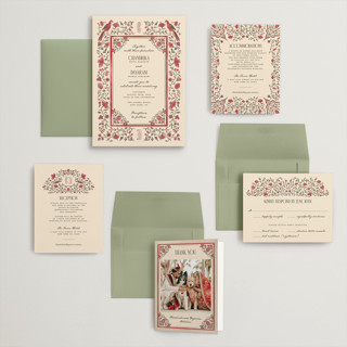 This is a almond wedding invitations with standard by Jenna Holcomb called tapestry printing on signature in grand