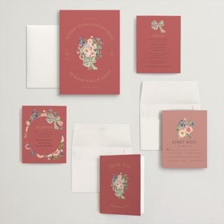 This is a rose wedding invitations with standard by Itsy Belle Studio called ruban en fleur printing on signature in grand
