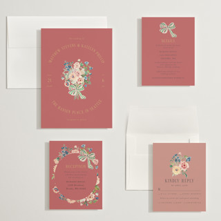 This is a rose wedding invitations with standard by Itsy Belle Studio called ruban en fleur printing on signature in grand