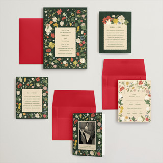 This is a garden wedding invitations with standard by Sumak Studio called all the flowers of the world printing on signature in grand