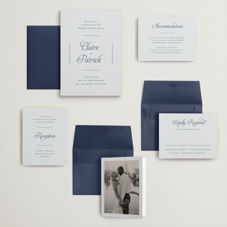 This is a powder wedding invitations with standard by Carolyn MacLaren called modernne printing on signature in grand