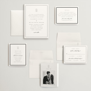 This is a salt wedding invitations with standard by Amy Kross called stripe bevel printing on signature in grand